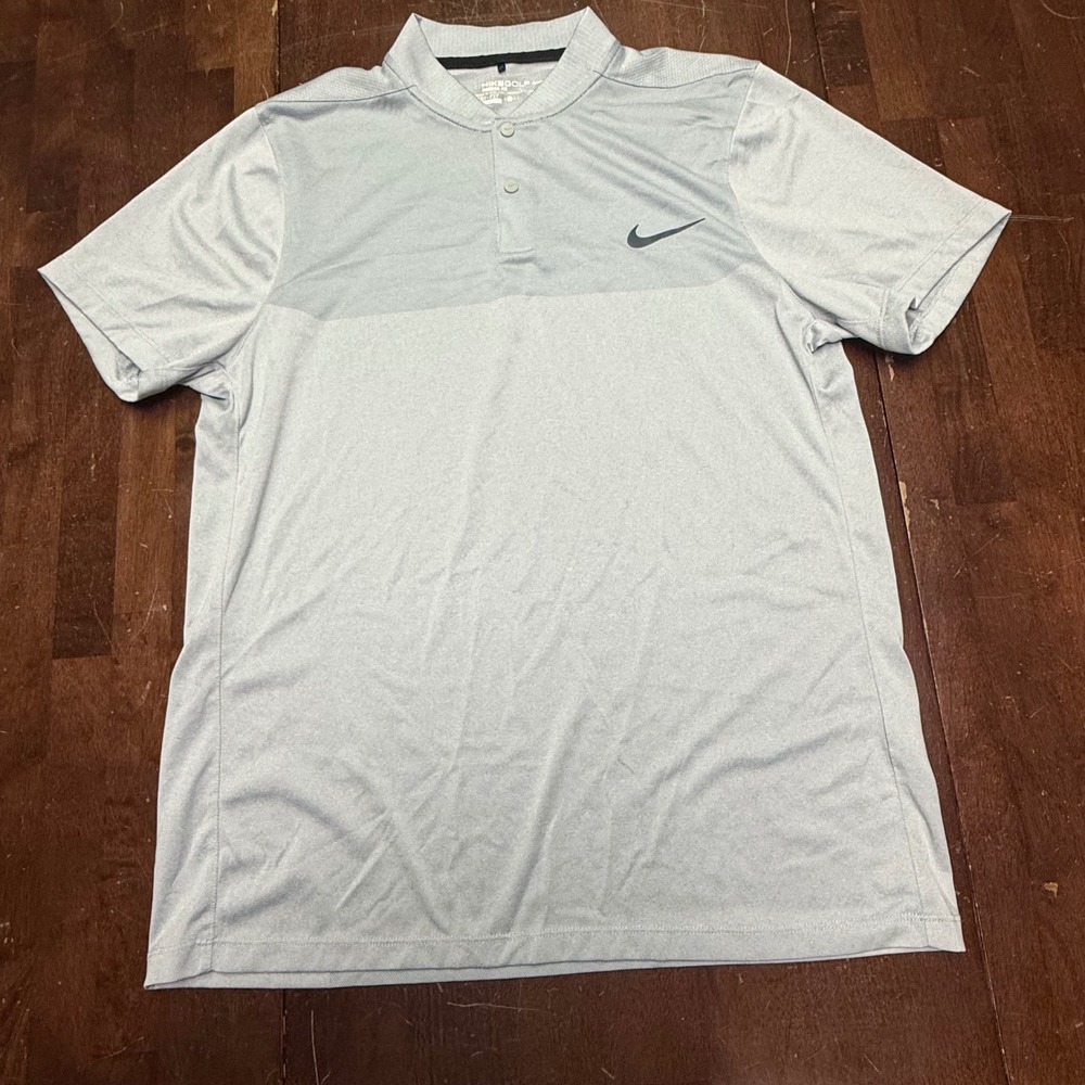 Nike Golf Blade Collar Polo Men Large Grey Dri-FIT Modern Fit 727102-012